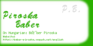 piroska baber business card